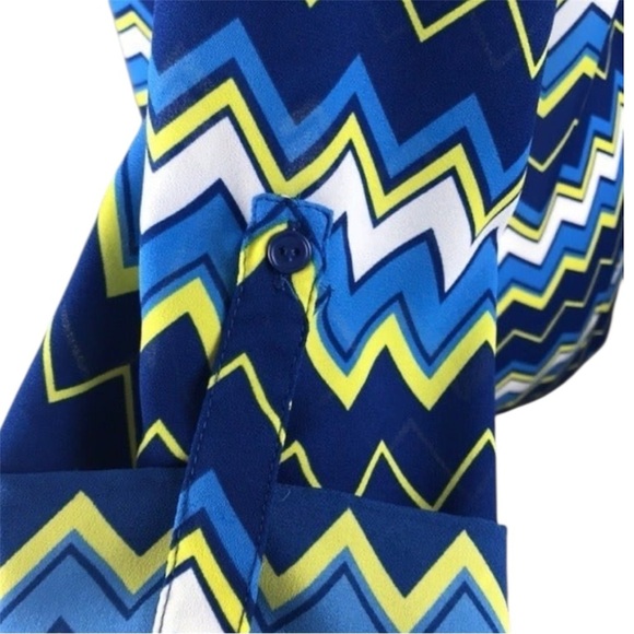 Wishful Park Multicolor V-Neck Blouse Size S - Picture 5 of 7